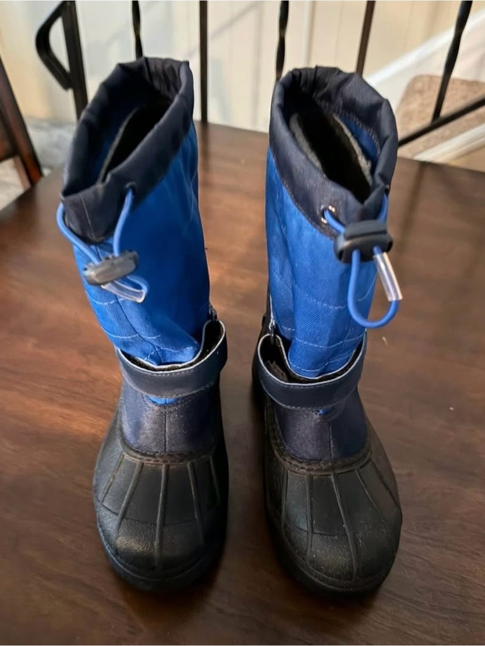 Columbia Kids Blue and Black Waterproof Snow Boots